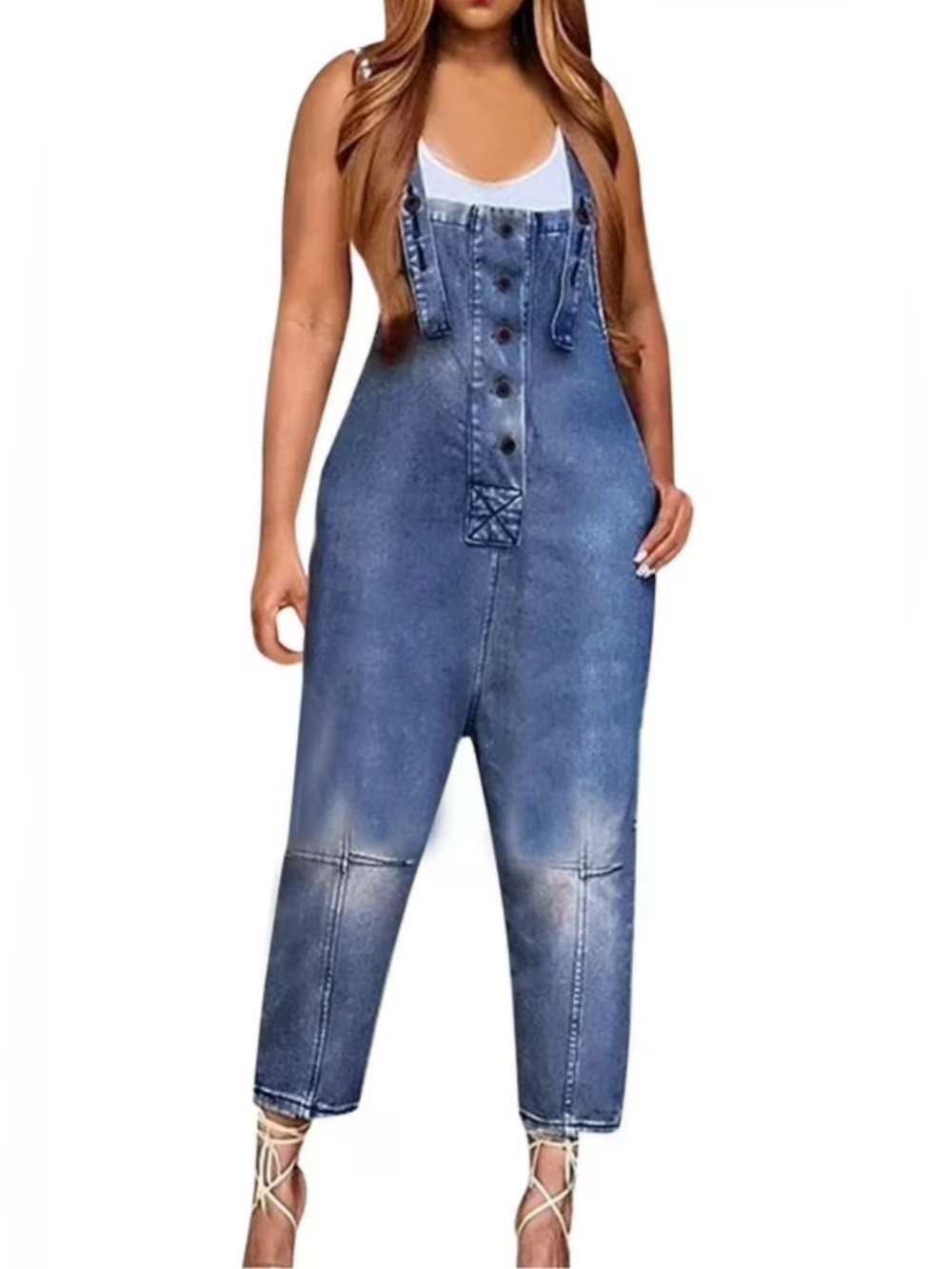 Women’s Denim Overalls Jumpsuit - Blue